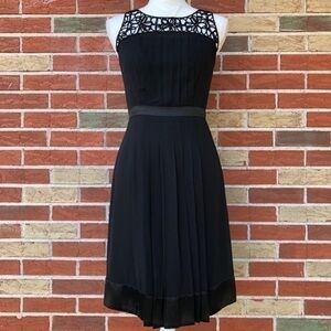 Carmen Marc Valvo Collection Black Silk Lattice Sleeveless Mini Dress 👗